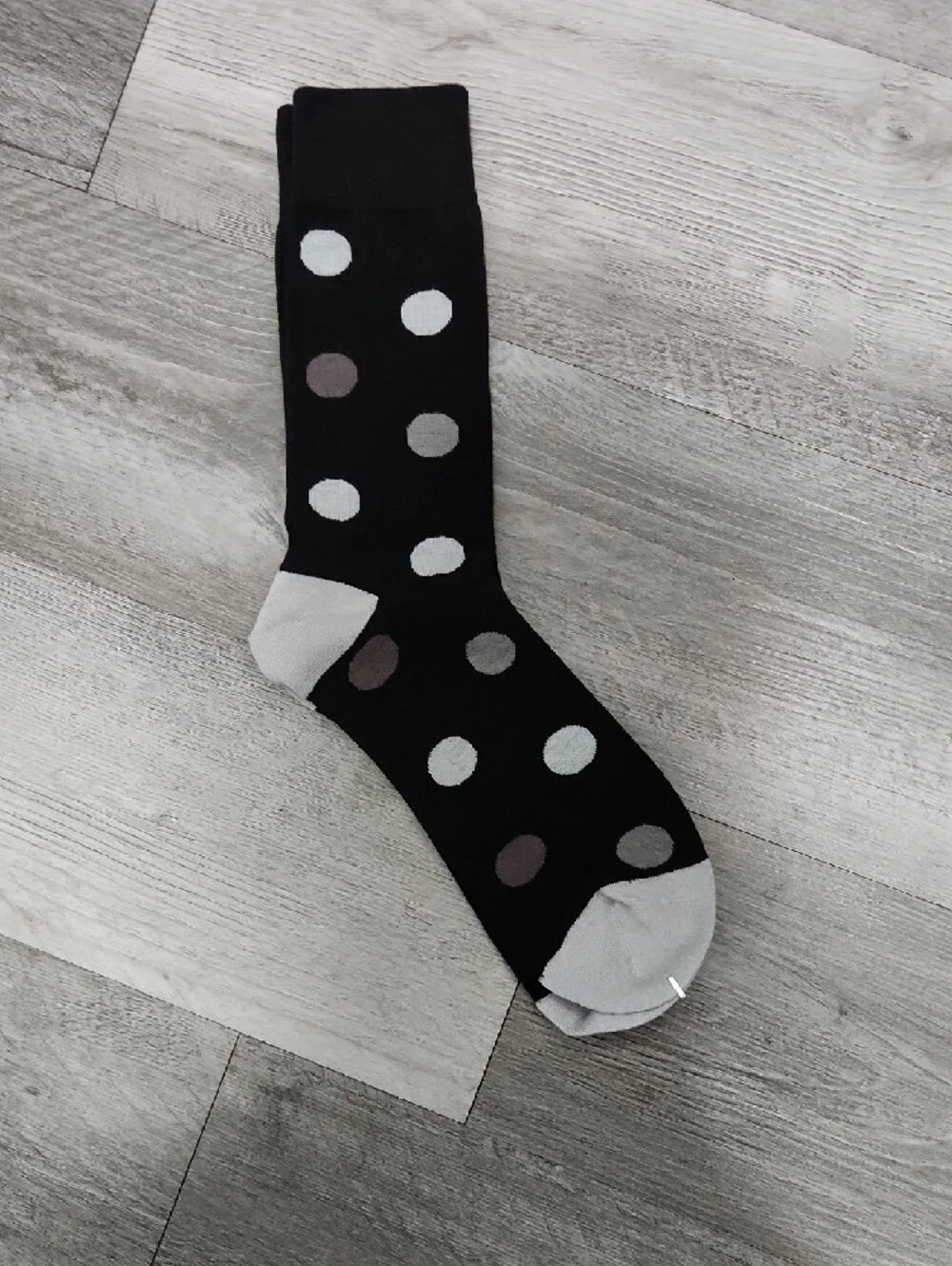 Black Polka Dot Trouser Socks - 3 Pack Size 9 / 11 Medium Men Women Kids - Picture 4 of 8